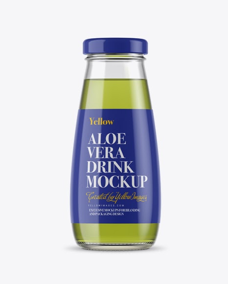 Download 330ml Clear Glass Bottle With Aloe Vera Drink Psd Mockup Downloads 100 Free Mockups Templates PSD Mockup Templates