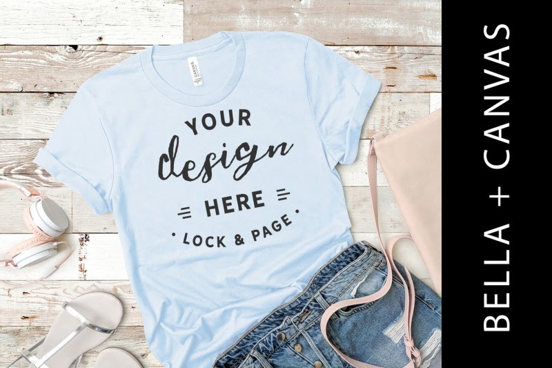 Download Download Bella Canvas 3001 Mockup Light Blue T Shirt Flat Lay For Women Psd Mockup Bi Fold Mockup Free Download PSD Mockup Templates