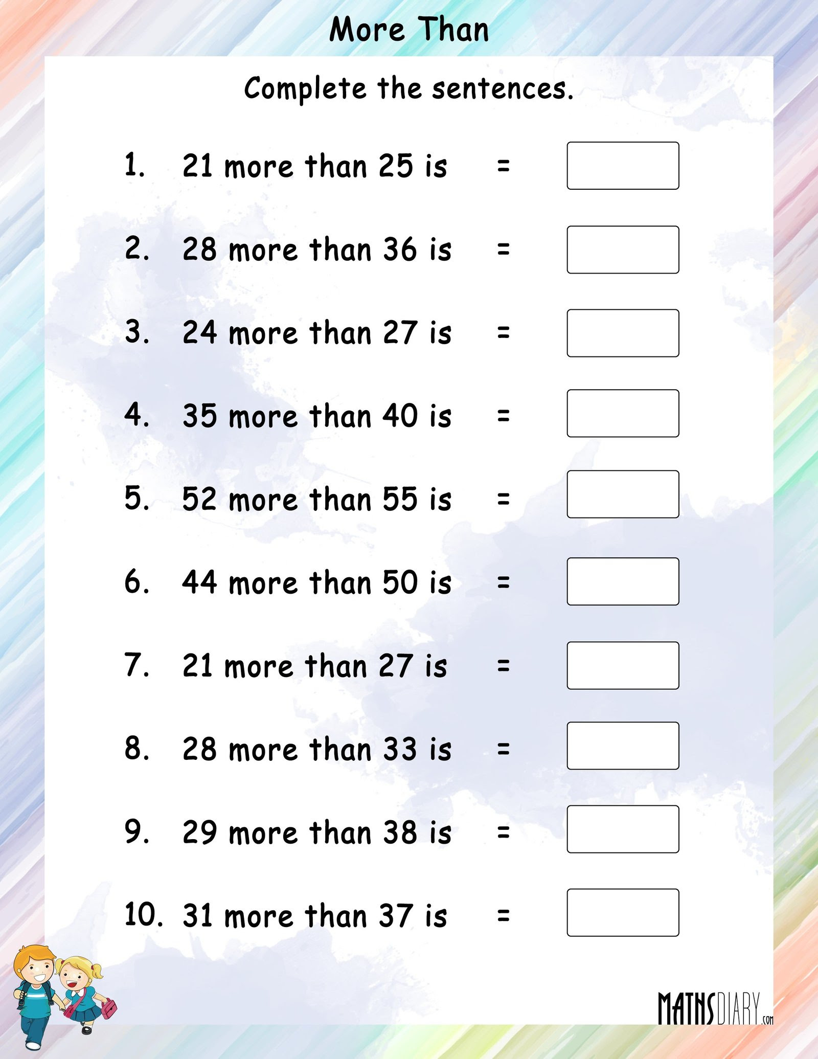 Grade One Maths Worksheets