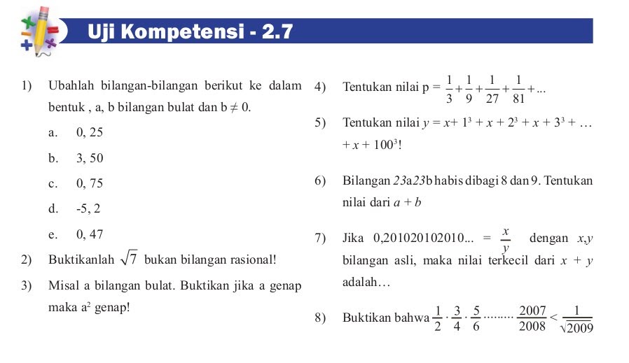 Soal Matematika Smp Kelas 7 Semester 2 Dan Kunci Jawaban Kurikulum 2013