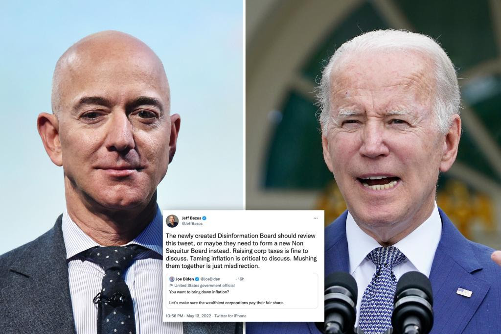 Jeff Bezos asks disinformation board to fact check Biden tweet