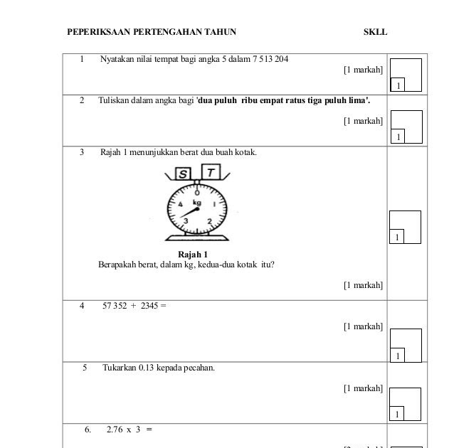 Soalan Kbat Matematik Darjah 4  Contoh Dyn