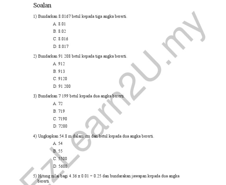 Soalan Matematik Tingkatan 4 Bab 1 Bentuk Piawai  extration