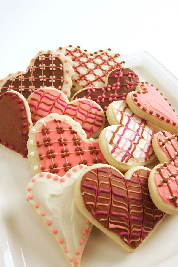 I Heart You / Valentines Day Sugar Cookies with Buttercream Frosting.