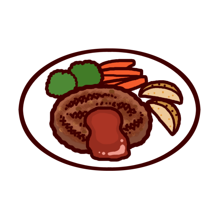ベスト ハンバーグ イラスト 無料 Irasutoilustrati