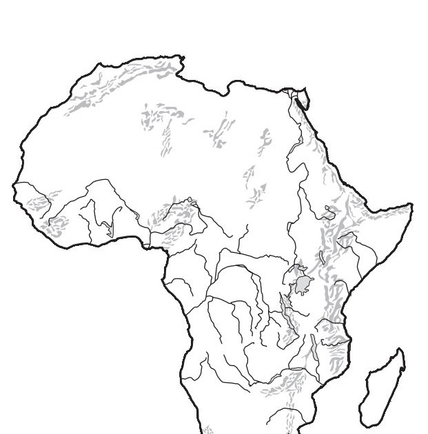 Outline Map Of Africa Africa Unnamed B W Blank Map Africa Map Blank