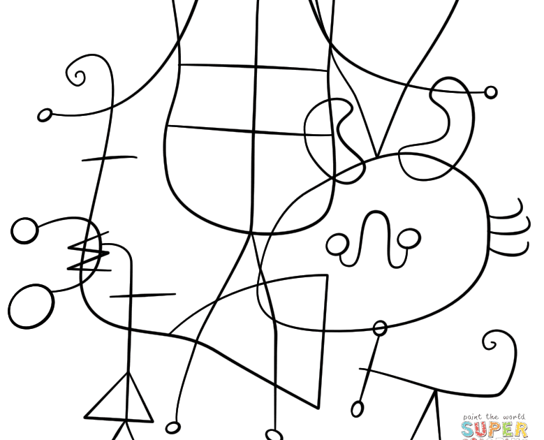 Joan Miro The Garden In Famous Paintings Coloring Pages - Christopher