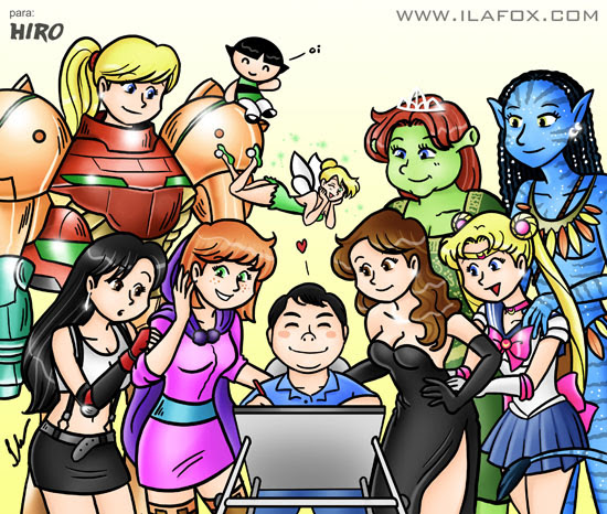 Ilustração Hiro Kawahara by ila fox, samus, docinho, sininho, fiona, neytiri, tifa lockhart, sheila, rita hayworth, serena tsukino, sailor moon