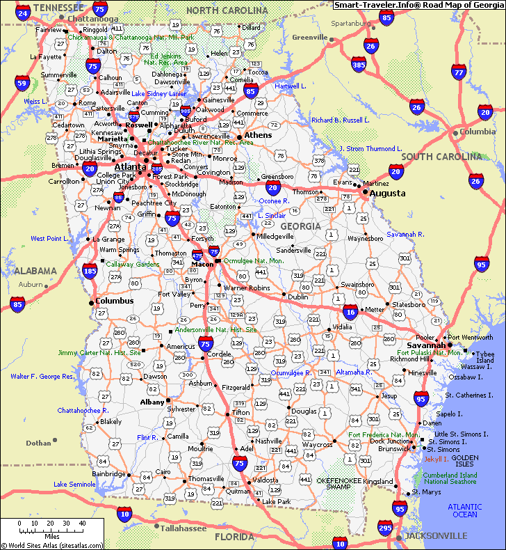 Interactive Map Of Georgia  Cities And Towns Map