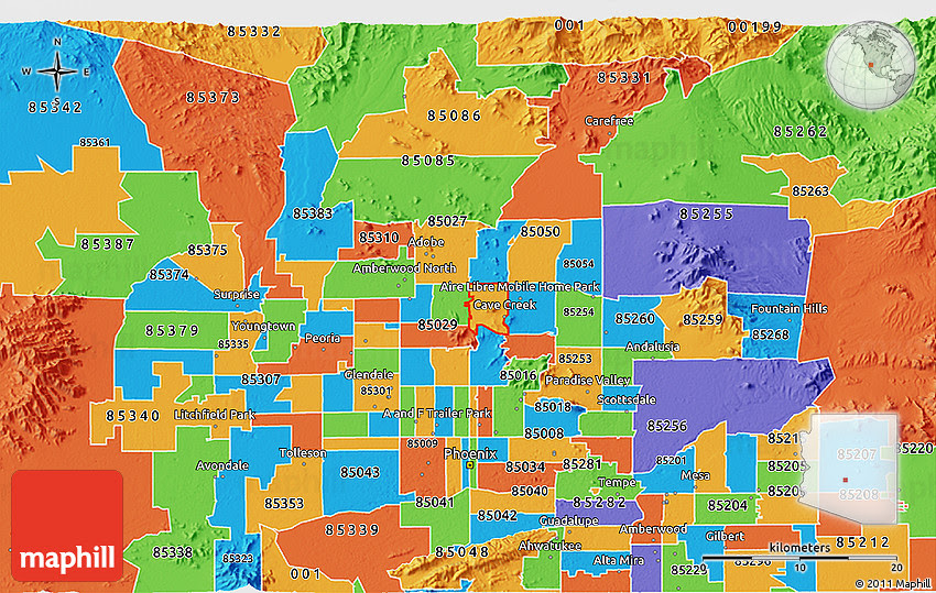 Arizona Zip Code Map