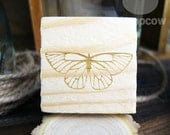 Butterfly, Wooden Mounted Rubber Stamping Block DIY for Showers, Invitations, Greeting Cards, and Scrapbooking - B00070