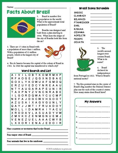 Printable Geography Worksheets - Ameisha News