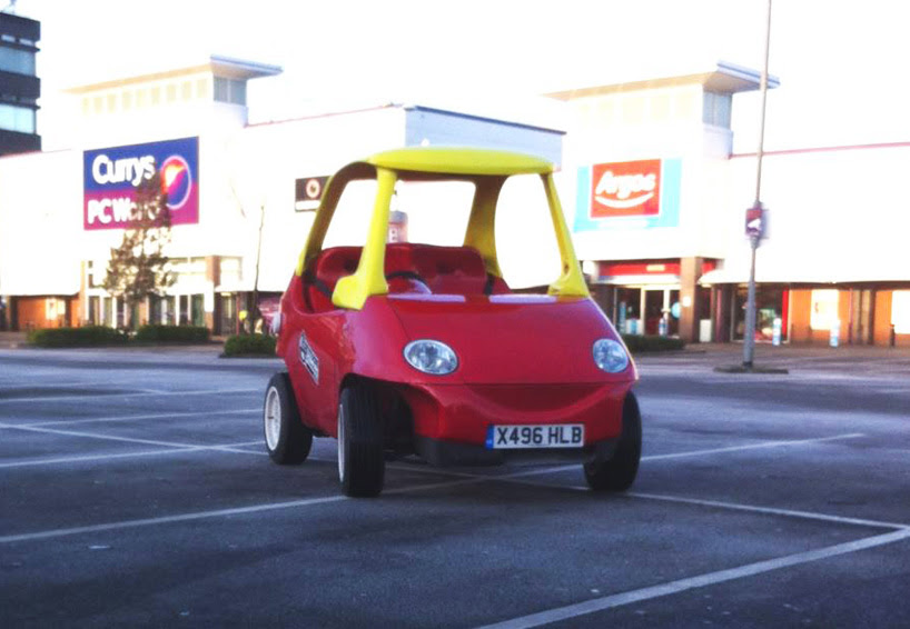 adult sized replica of little tikes car takes to the streets