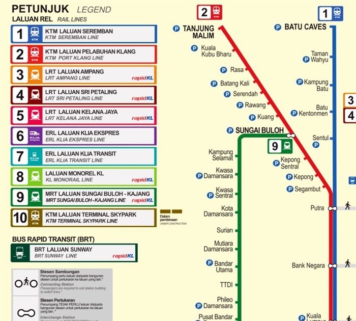 Kl Train Map 2019 : Train subway mrt lrt metro map kuala lumpur ...