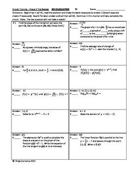 Answer Key Precalculus Worksheets With Answers / Answer Key Precalculus