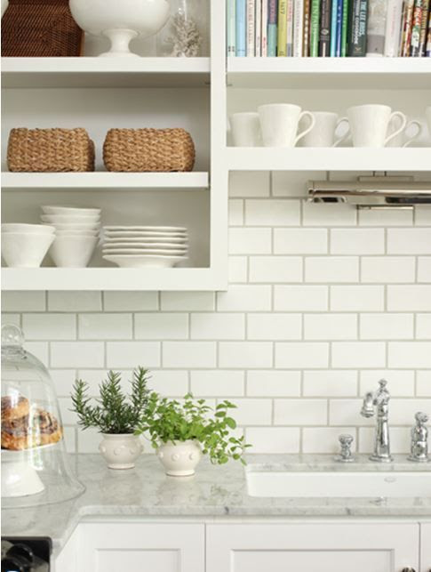 white subway tile backsplash