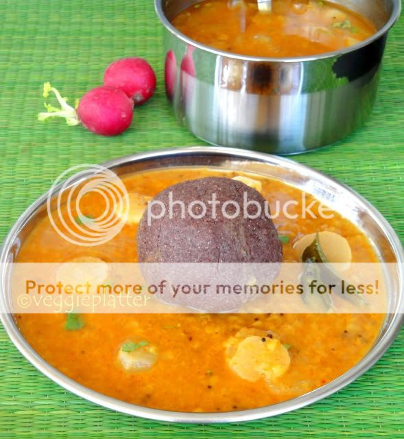 Veggie Platter Easy Breezy Ragi Muddhe And Radish Sambhar 9675