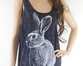 Rabbit Bunny (Size M) Animal Style Unisex T-Shirt Rabbit Tank Top Bleach Black Tunic Screen Print Size M - sinclothing Rabbit Bunny (Size M) Animal Style Unisex T-Shirt Rabbit Tank Top Bleach Black Tunic Screen Print Size M - sinclothing