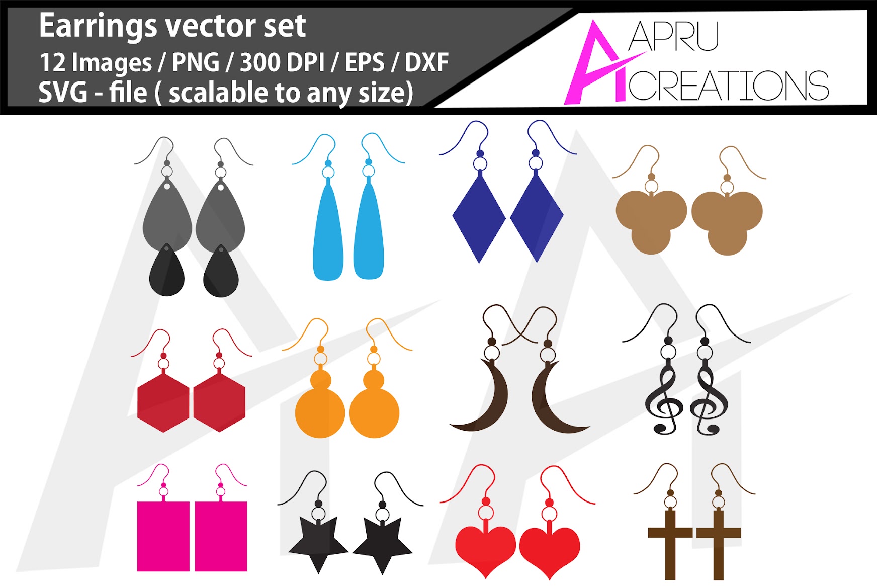 Free Earrings SVG, PNG, EPS DXF File