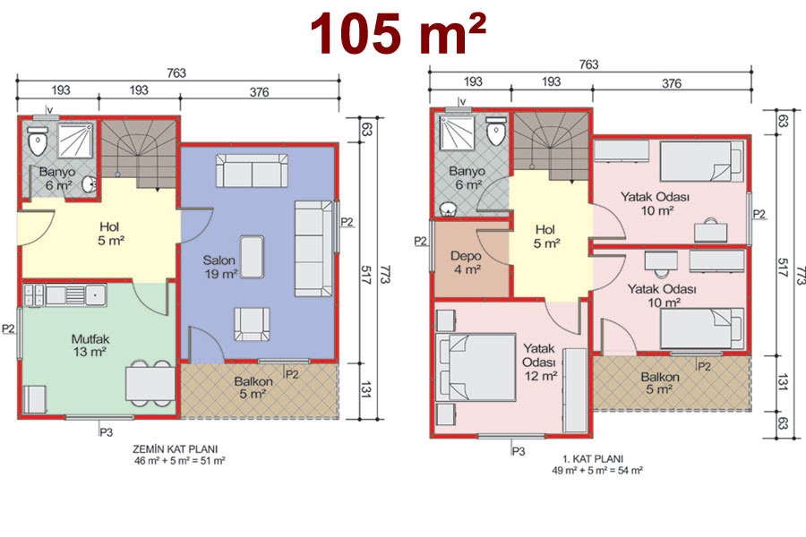 Müstakil Ev Projeleri 2 Katlı Ev Villa Proje 19 2042, 2 katlı, 4