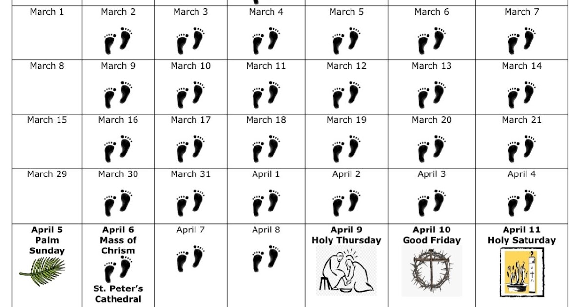 Free Printable Catholic Lenten Calendar 2021 - January 2021 Printable