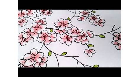 Cara Mewarnai Bunga Sakura - GAMBAR MEWARNAI HD