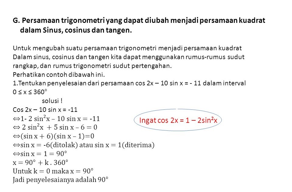 Contoh Soal Trigonometri Dan Penyelesaiannya