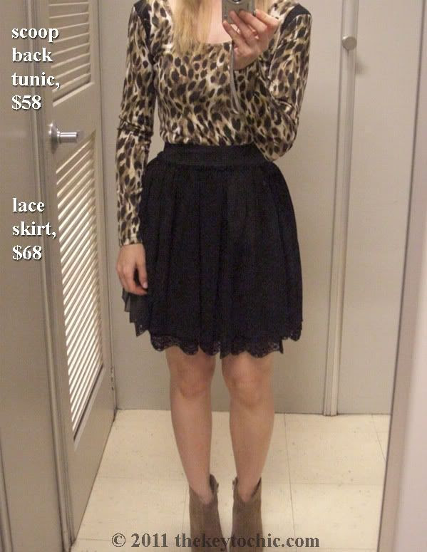 Kardashian Kollection Sears leopard tunic top, lace skirt