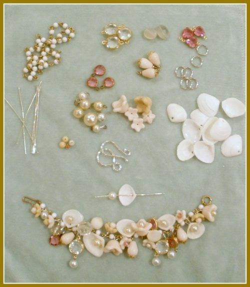 http://www.pinterest.com/pin/58828338856983546/ Shells & pearls bracelet #handmade #jewelry #DIY #craft