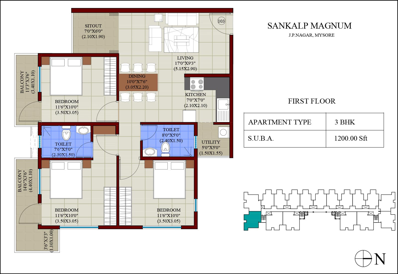 28 3 Bhk House Plan In 1200 Sq Ft With Car Parking