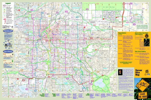 Denver Bike Map Des Espoirs 2560