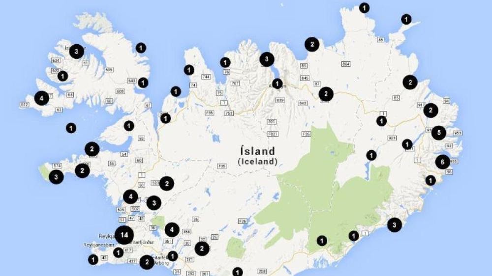Island Sehenswürdigkeiten Karte | Karte
