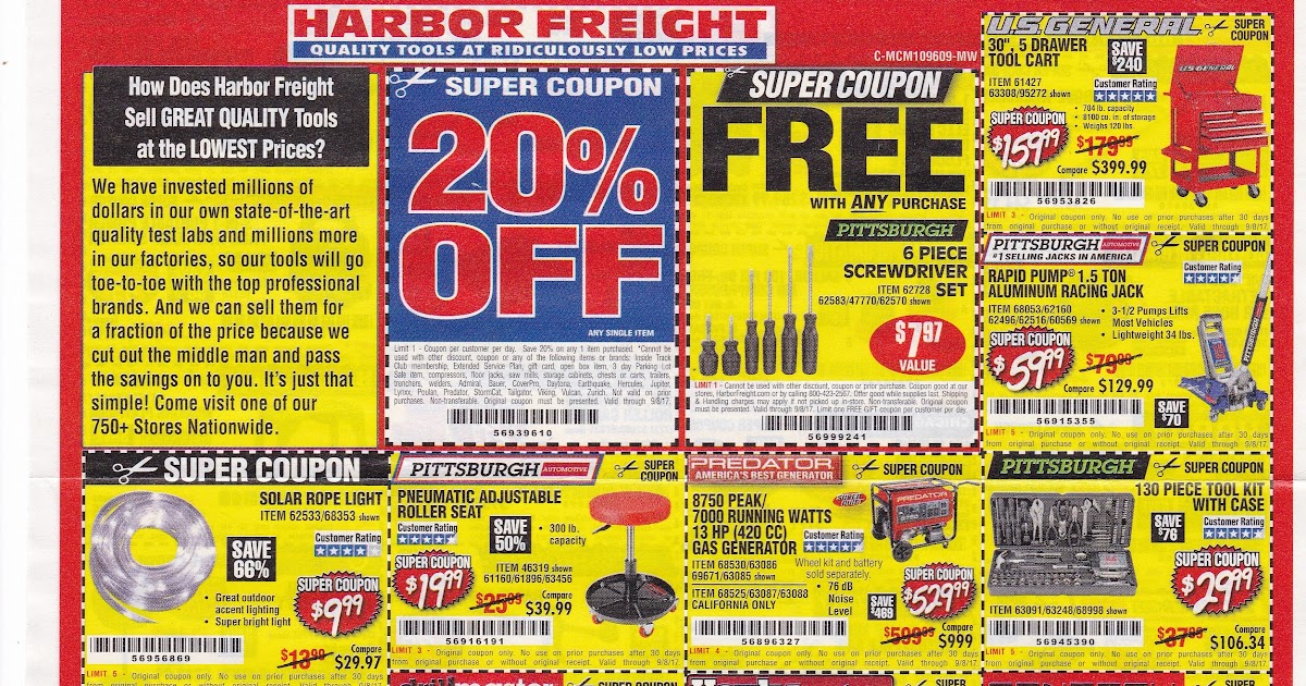 Printable Current Harbor Freight Free Coupons : More coupons available