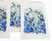 Postcard Bubbles - blue dots original art card - handmade postcard - original watercolor - sea foam ultramarine - LouisestArt
