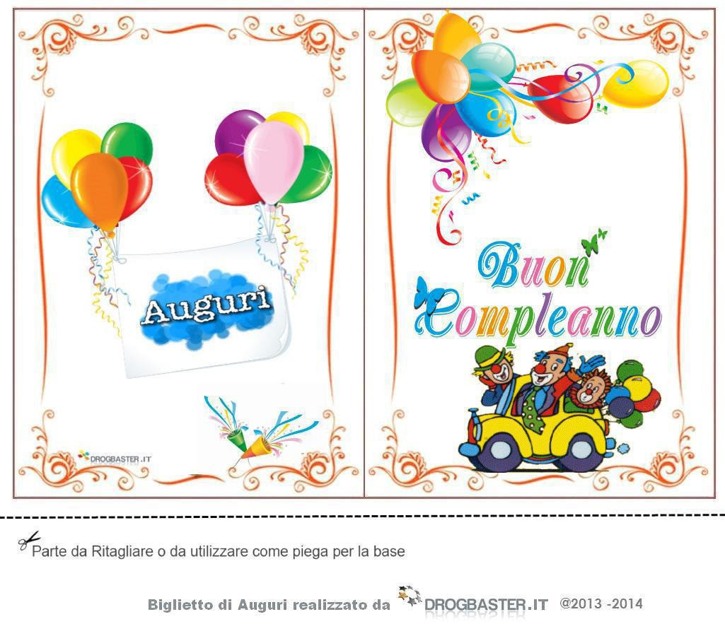 Cartoline Di Buon Compleanno Per Bambini Da Stampare jpg (1025x900)