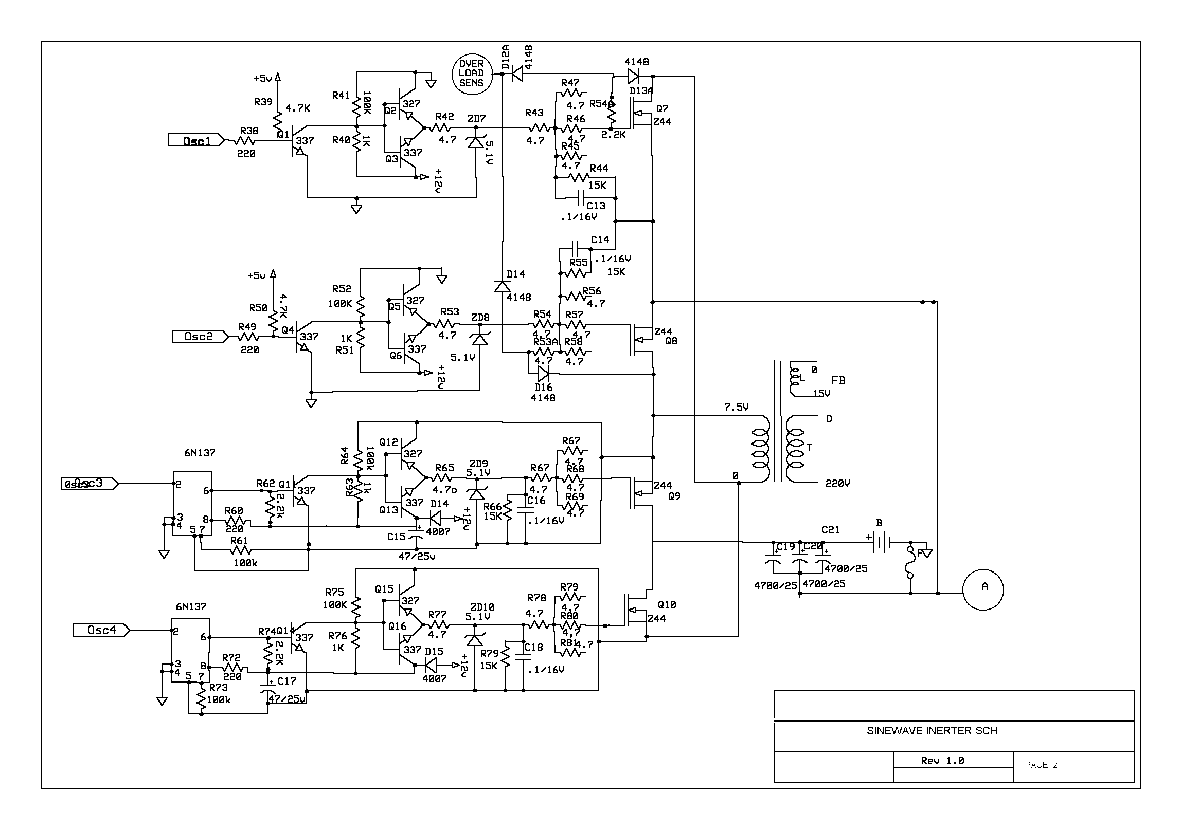 Inverter Circuit Diagram Using Pic16f72