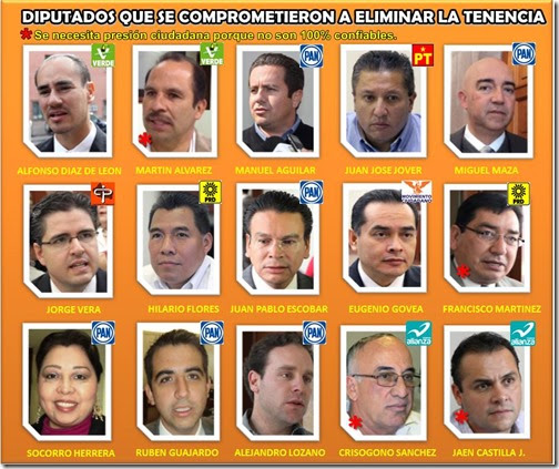 Los 15 Diputados contra la Tenencia Los 15 Diputados contra la Tenencia