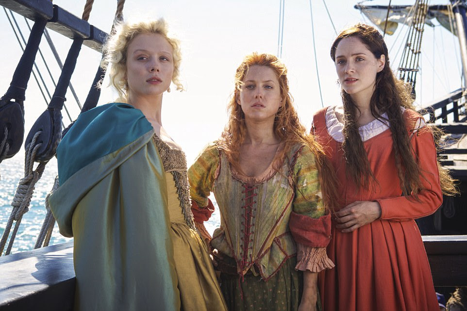 The new Jamestown TV series (pictured) depicts the colony as it first begins to flourish, with the arrival of the first women