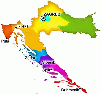 Rozdělení Chorvatska Mapa | Mapa