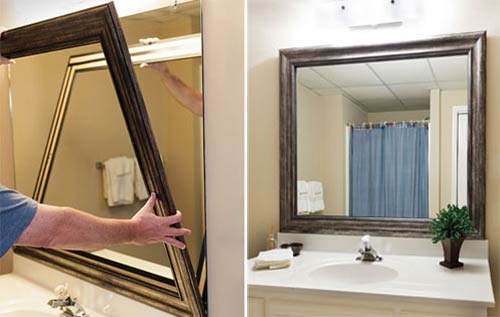 How To Hang A Framed Bathroom Mirror, How To Hang A Framed Mirror In The Bathroom