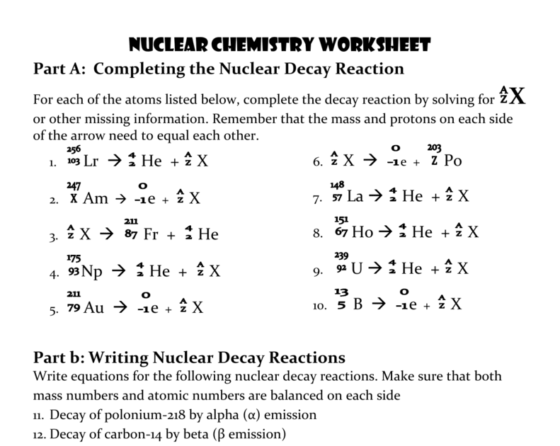 35 Alpha Beta Gamma Decay Worksheet - Notutahituq Worksheet Information