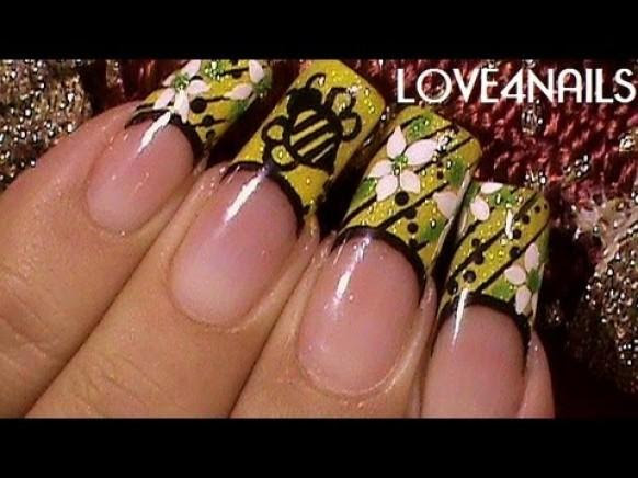 4. Yellow and Black Bumble Bee Nails - wide 6