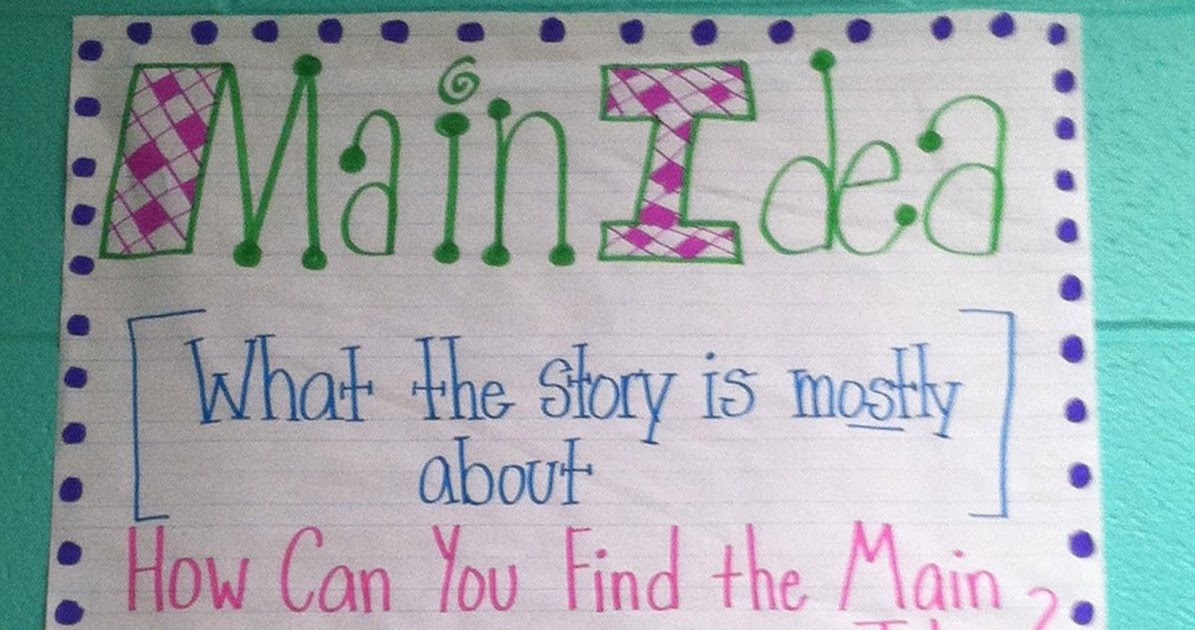 Main Idea Anchor Chart First Grade - IdeaWalls