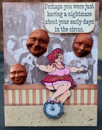 Circus Card using Viva Las Vegastamps! and Creative Paperclay