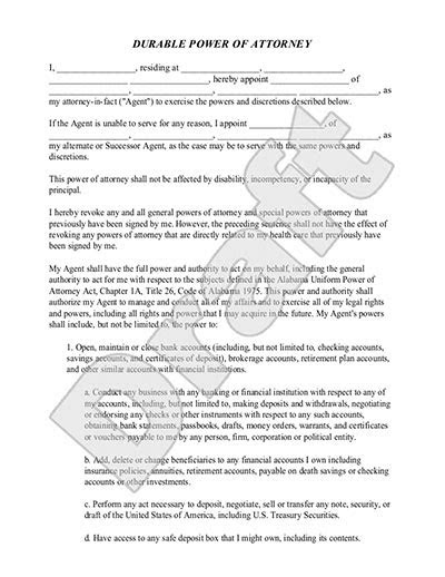 Durable power of attorney california form pdf