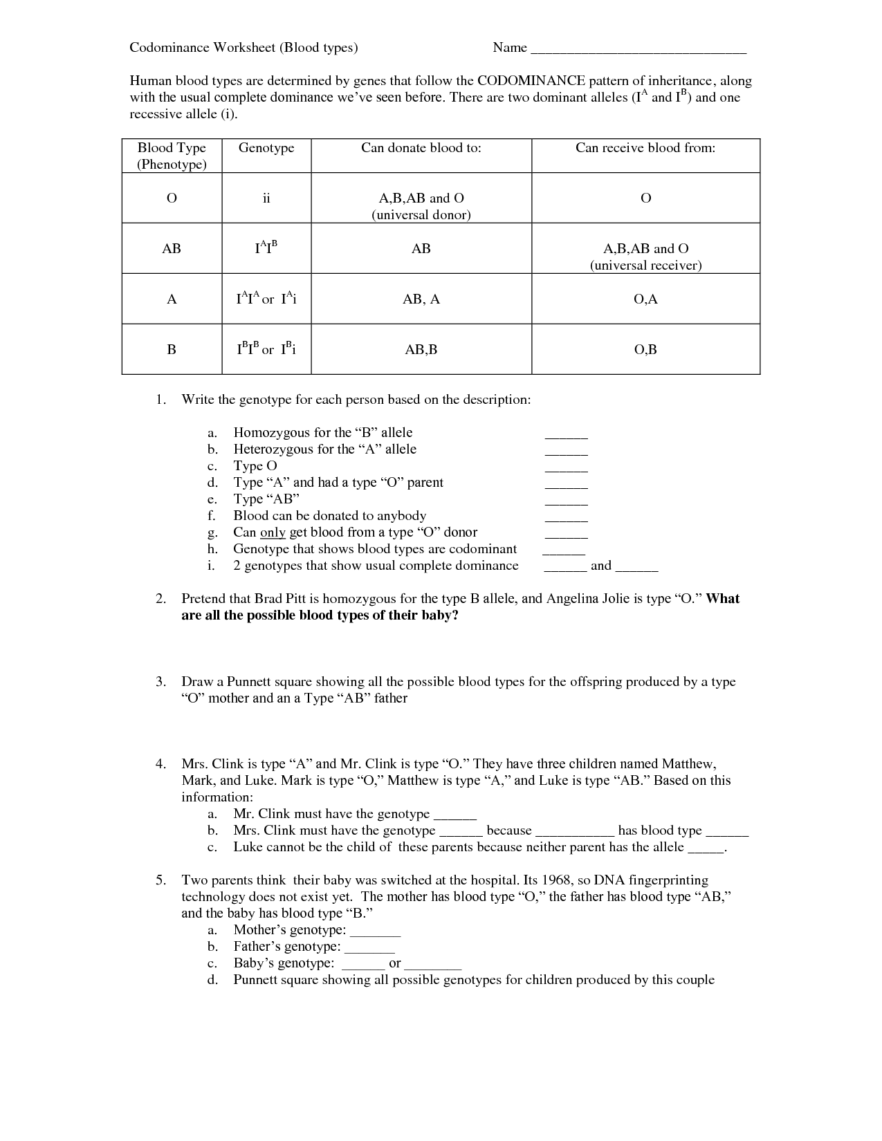 worksheet. Incomplete Dominance And Codominance Worksheet. Grass In Codominance Worksheet Blood Types