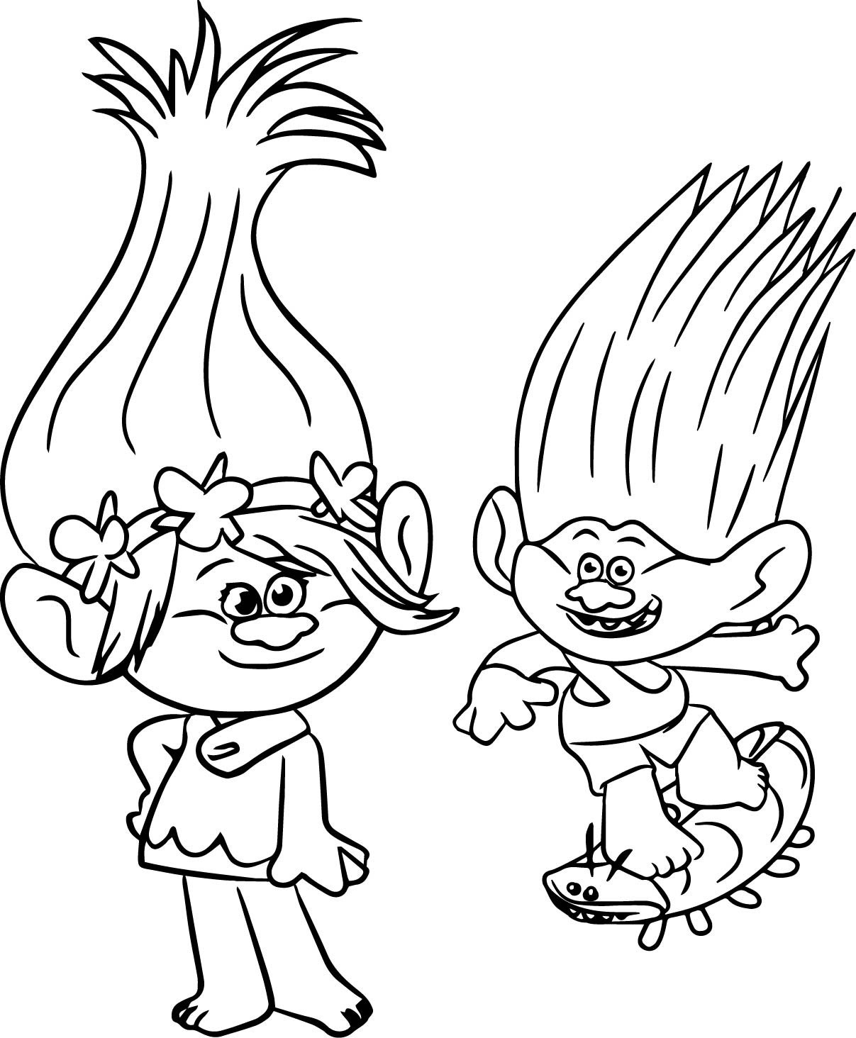 Trolls Coloring Pages Branch - Coloring and Drawing