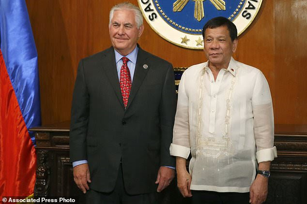 Philippine President Rodrigo Duterte said Monday after a meeting in Manila with America's top diplomat that human rights were not up for discussion 
