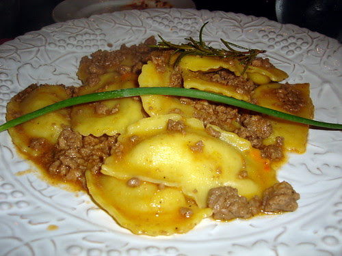 Mushroom Ravioli with Bolognaise