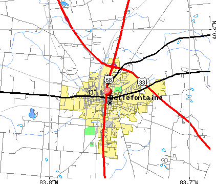 Map Of Bellefontaine Ohio | Tourist Map Of English